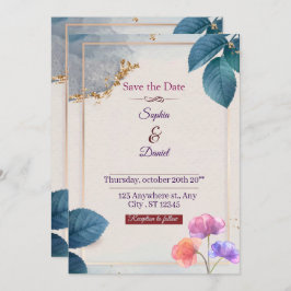 Cartão De Festividades Elegant Custom Wedding Invitation