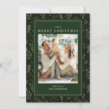 Elegant Dark Green Botanical Holiday Cocktails
