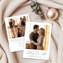 Cartão De Festividades Elegant First Christmas 4 Photo Merrily Ever After