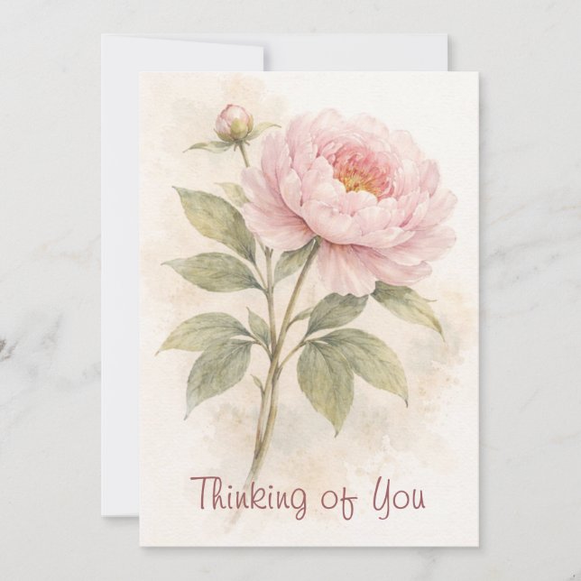 Cartão De Festividades Elegant Floral Thinking Of You Card (Frente)
