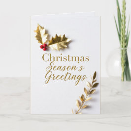 Cartão De Festividades Elegant Gold Foil Merry Christmas Card