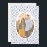 Cartão De Festividades Elegant Handpainted Citrus Pattern Oval Photo<br><div class="desc">* Photo credit: Photography © Storytree Studios,  Stanford,  CA ** / Preppy Grandmillenial citrus-inspired holidays photocard design with space for a couple or family photo. All watercolor elements were originally hand painted by me in watercolors onto 100% cotton paper before being scanned and arranged / styled digitally.</div>