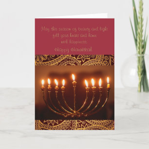 Cartão De Festividades elegant Hanukkah greeting card