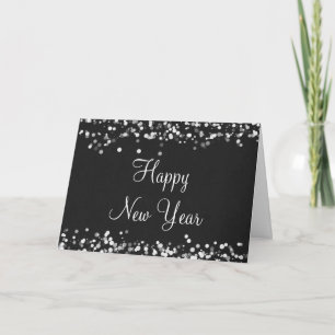 Cartão De Festividades Elegant Happy New Year Greeting Card