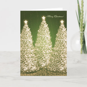 Cartão De Festividades Elegant Merry Christmas Holiday Gold Sparkle