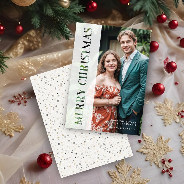 Cartão De Festividades Elegant Minimal Vellum & Paper Cut Christmas (Elegant Minimal Vellum & Paper Cut Effect Christmas Photo Holidays Cards.)