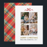Cartão De Festividades Elegant Modern Typography 4 Photo Christmas<br><div class="desc">A sophisticated holiday card featuring luxurious gold-toned typography and a modern four-photo grid layout. This clean design is perfect for sharing your family's favorite memories with an elegant touch.</div>