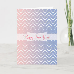Cartão De Festividades Elegant Pink rose quartz Blue pastel Chevron Text