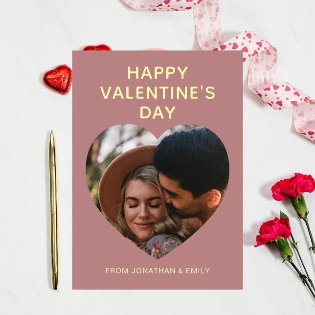 Cartão De Festividades Elegant Red Hearts Happy Valentine's Day 1 Photo (Criador carregado)