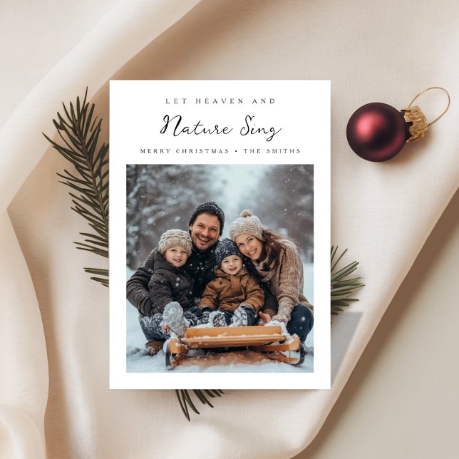 Cartão De Festividades Elegant Religious Let heaven & Nature Sing Photo (Criador carregado)