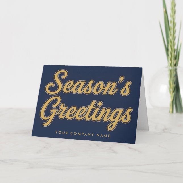 Cartão De Festividades Elegant Retro Script Season’s Greetings (Frente)