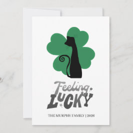 Cartão De Festividades Elegant Simple Shamrock Photo St. Patrick's Day