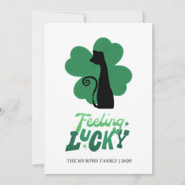 Cartão De Festividades Elegant Simple Shamrock Photo St. Patrick's Day