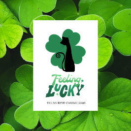 Cartão De Festividades Elegant Simple Shamrock Photo St. Patrick's Day