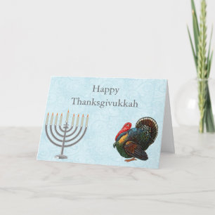 Cartão De Festividades Elegant Thanksgivukkah Greeting Card