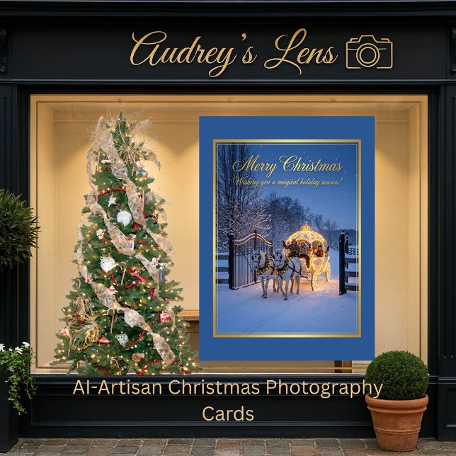 Cartão De Festividades Elegant Winter Carriage Christmas (Criador carregado)