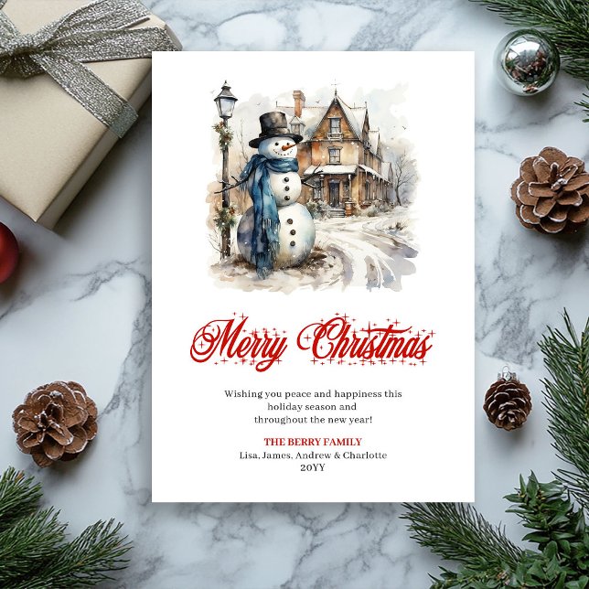 Cartão De Festividades Elegant winter scene Christmas greeting card (Elegant winter scene Christmas greeting card

)