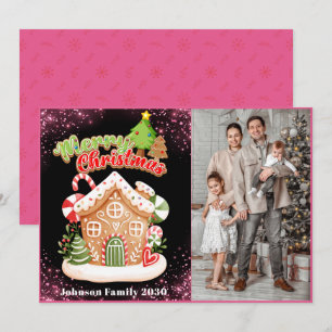 Cartão De Festividades Elegante 1 Foto Moderno Feliz Natal Querido Papai