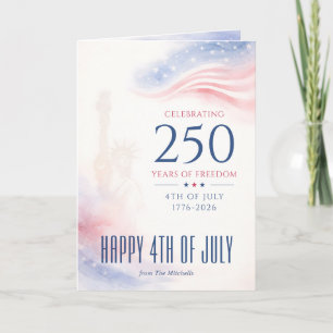 Cartão De Festividades Elegante 250º Dia da Independência Americana 4 de