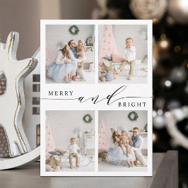 Cartão De Festividades Elegante Alegre e Brilhante 4 Colagem de Fotos