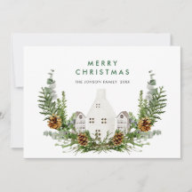 Elegante Aquarela Composição de Natal Saudação