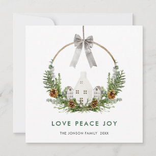 Cartão De Festividades Elegante Aquarela Composição de Natal Saudação