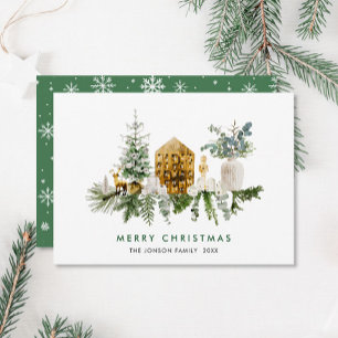 Cartão De Festividades Elegante Aquarela Composição de Natal Saudação