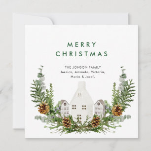 Cartão De Festividades Elegante Aquarela Composição de Natal Saudação