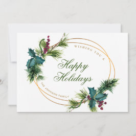 Cartão De Festividades Elegante Aquarela Pinho de Natal Saudação Cone