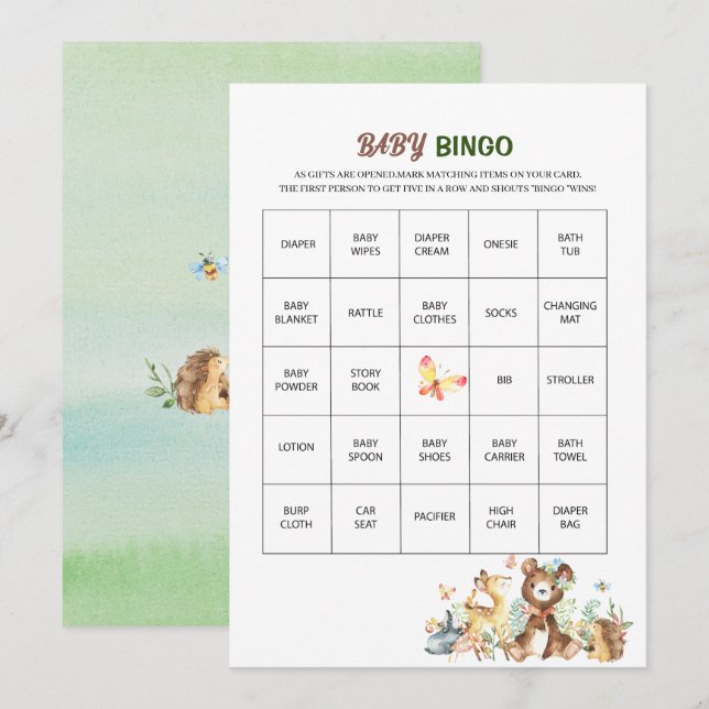 Cartão De Festividades Elegante Aquarela Que A Aventura Comece Bebê Sh (Frente/Verso)