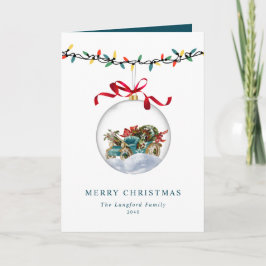 Cartão De Festividades Elegante Arco Bauble Feliz Natal Não Foto