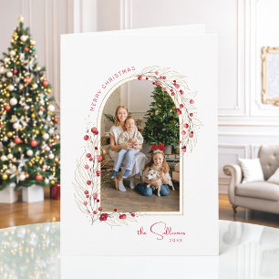 Cartão De Festividades Elegante Arco Botânico de Natal Foto