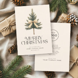 Cartão De Festividades Elegante Arco de Natal Árvore de Pinheiro Empresar