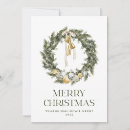 Cartão De Festividades Elegante Bohemian Christmas Wreath