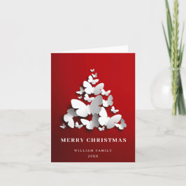 Cartão De Festividades Elegante Borboleta Monarca Saudação de Árvore de N