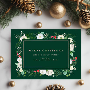 Cartão De Festividades Elegante Botânica Aquarela Não Foto  