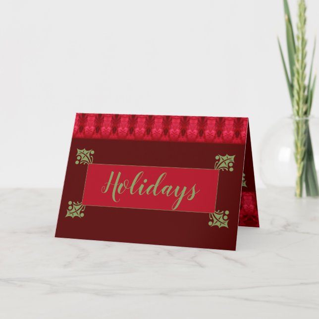 Cartão De Festividades Elegante Burgundy E Vermelho (Frente)