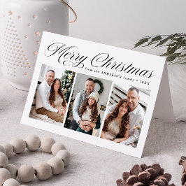 Cartão De Festividades Elegante Caligrafia Negra Feliz Natal 3 Foto