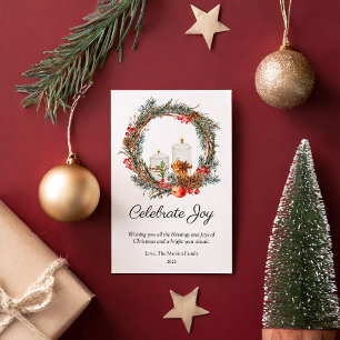 Cartão De Festividades Elegante Celebre Alegria Natal Plano