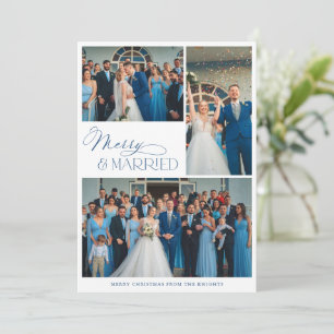 Cartão De Festividades Elegante Colagem de Fotos Casados e Alegres