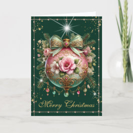 Cartão De Festividades Elegante Conjunto de Luxo Esmeralda Verde e Ouro