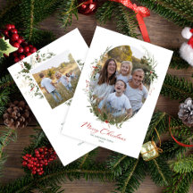Elegante Coroa de Natal em Aquarela 2 Foto