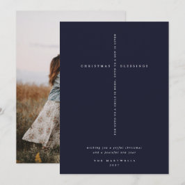 Cartão De Festividades Elegante Cruz de Escritura Naval Foto