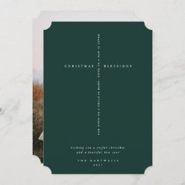 Cartão De Festividades Elegante Cruz de Escritura Verde Escuro Foto