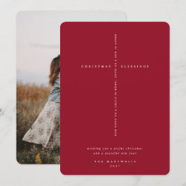 Cartão De Festividades Elegante Cruz de Escritura Vermelha de Fruta Foto