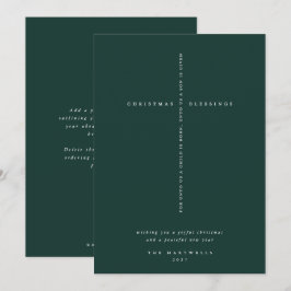 Cartão De Festividades Elegante Cruz Escrita em Verde Escuro