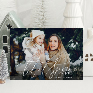 Cartão De Festividades Elegante Deixe-a Neve Foto