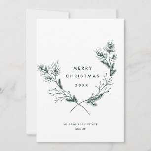 Cartão De Festividades Elegante Desenhou Mínima Corporação de Natal