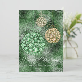 Cartão De Festividades Elegante do Enfeites de natal de Fotografia Glitte