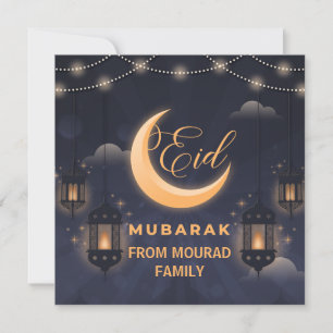 Cartão De Festividades Elegante Eid Mubarak Calliografia
